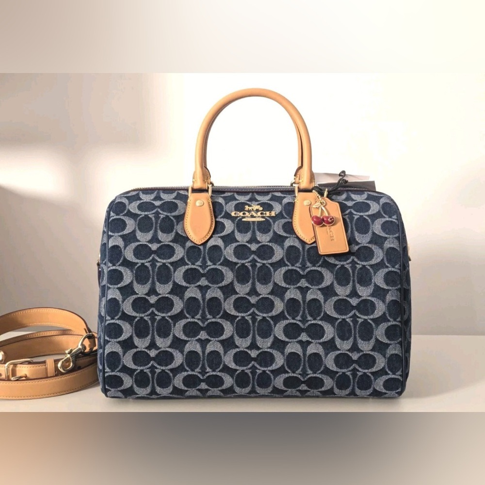 Coach Rowan Large Satchel Bag In Signature Canvas - Picture 2 of 15